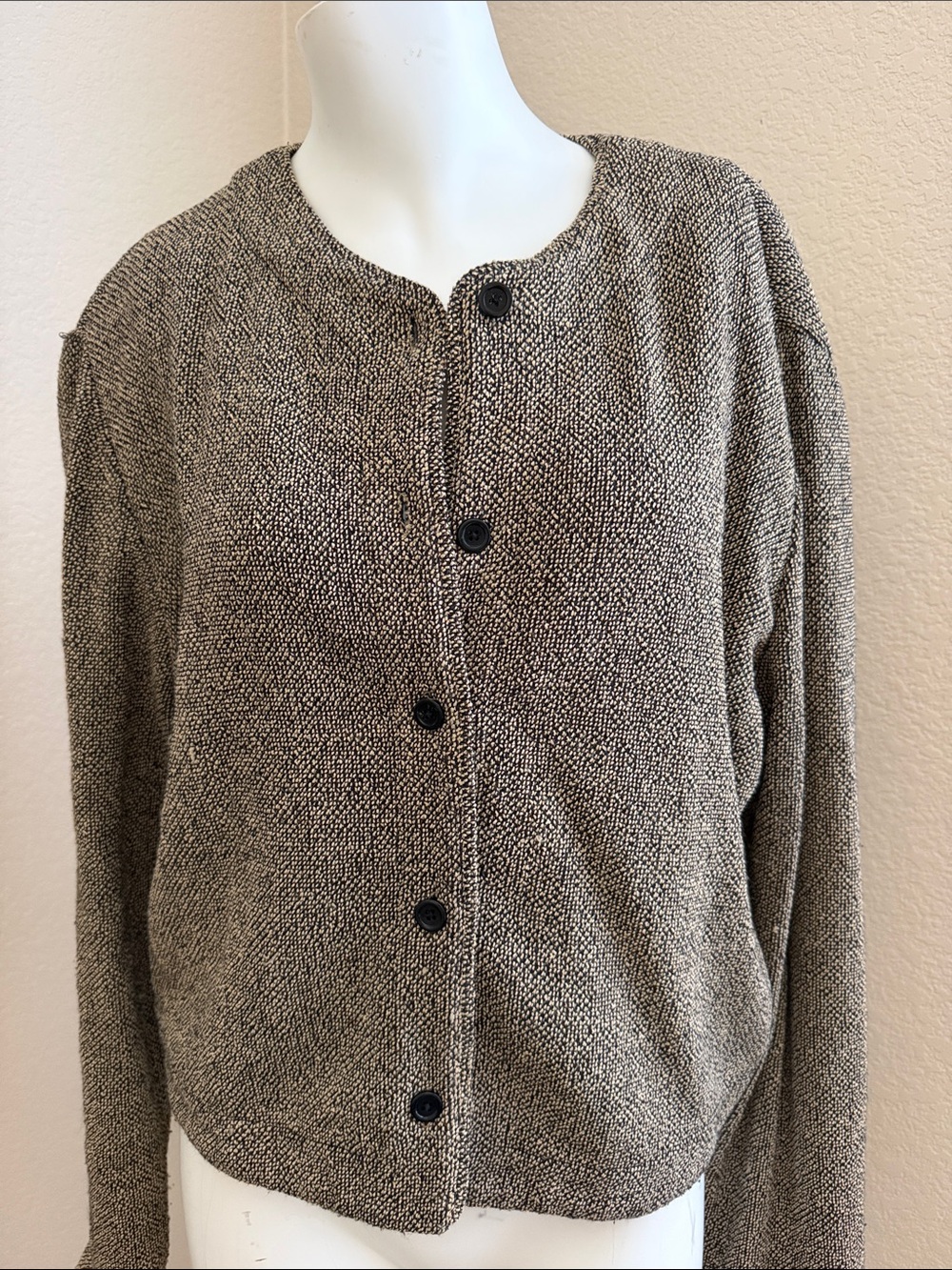 LINDA ALLARD ELLEN TRACY Tweed Wool Blend Cropped  Jacket - SZ 12